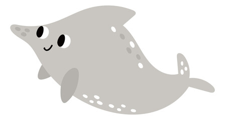 Smiling dolphin. Cute marine friendly animal character
