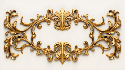 Gold Vintage frame on white background