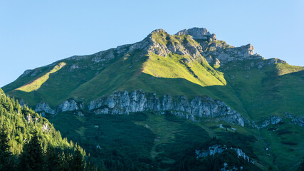 Close-up of the highest peak of the Belianske Tatras - Hawran (Havran) in the morning. - 651835032