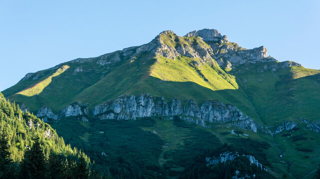 Close-up of the highest peak of the Belianske Tatras - Hawran (Havran) in the morning.