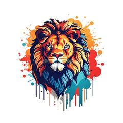 Portrait of a majestic lion, logo, Generative AI 