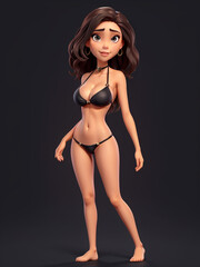 Fototapeta premium Beautiful female model wearing sexy bikini 3D rendering 10