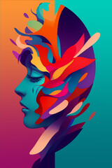 Head of a distressed individual silhouette. Anxiety and unpleasant feeling conceptual image.