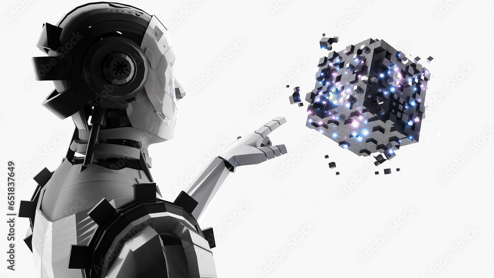 Poster artificial intelligence in a variety of fields, electronic technology, machine intelligence, and 3d 