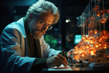 Humanoid robot working at lab