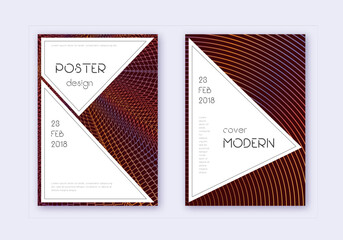 Stylish cover design template set. Orange abstract