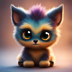 cute little monster smooth skin soft fur bright eyes