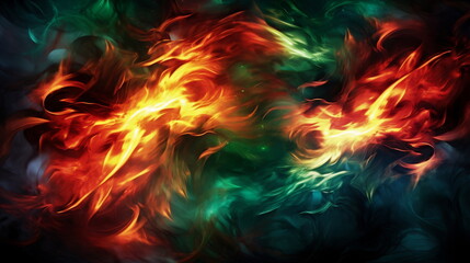 Fototapeta premium Vibrant Fire Wallpaper: A Blaze of Colorful Curves with Sharp, Vivid Hues.