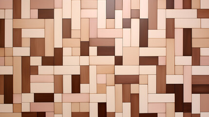 Geometric Harmony: Brown Square Pattern Wallpaper with Diagonal Flair