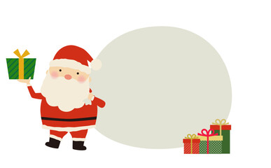 プレゼントを持つサンタクロースのイラスト