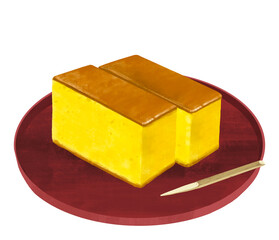 和菓子のイラスト　カステラ