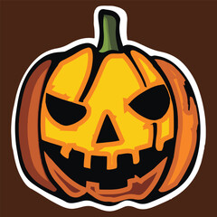 Free vector hand drawn flat Halloween pumpkin illustration - pumpkin sticker - Halloween pumpkin