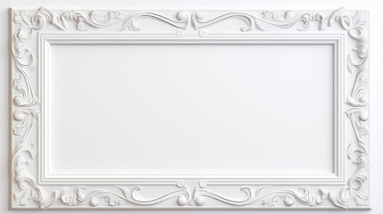 A beautiful smooth white frame with a classic design and intricate border