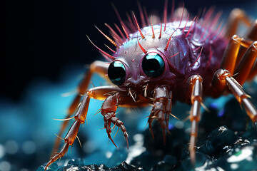 microscopy of mite face electron.