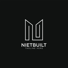 N latter real estate logo and icon