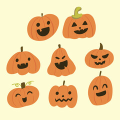 cute haloween pumpkin face