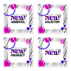 New arrival banner for social media. Graphic and bright poster for instagram 
