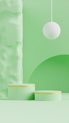 Geometric Podium Pastel Color 3D Background