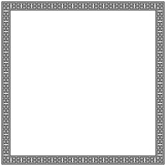 Black square frame in ancient greek style	