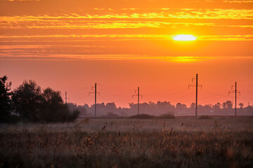 lines at sunset