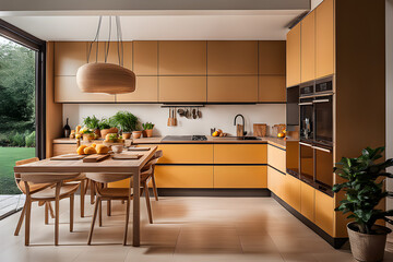 Fototapeta na wymiar Modern kitchen interior. Generative AI