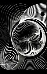 abstract geometric black white lineart vector design  - obrazy, fototapety, plakaty