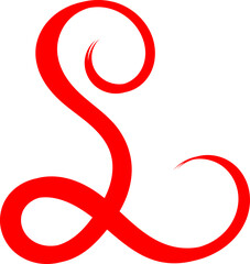 Letter H Icon Symbol, Vector drawing in red on a clear background