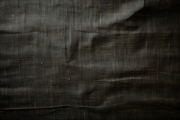 Black Linen Opulence, a Luxurious Fabric Texture Background Showcasing the Richness and Subtle Elegance of Fine Black Linen - obrazy, fototapety, plakaty