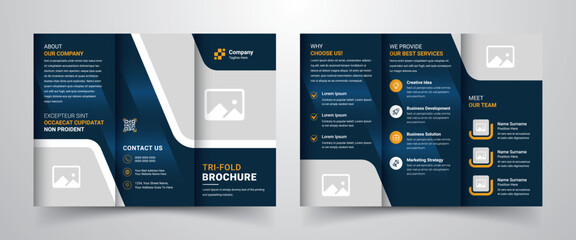 Company business promotional trifold brochure template