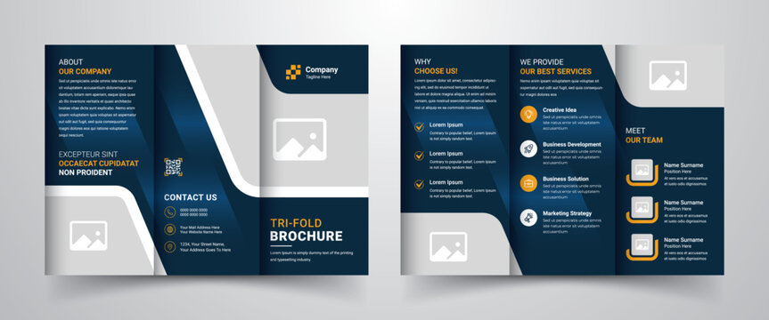Company business promotional trifold brochure template