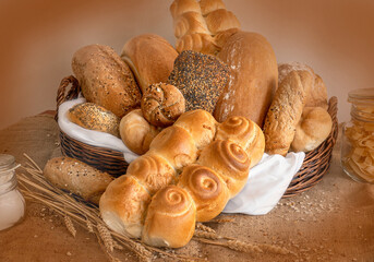 Basket of delicious bread