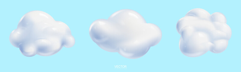 Cloud plastic. Realistic pink cloud outdoor. 3d realistic render object