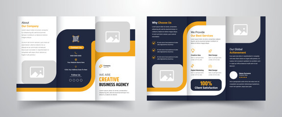 Company business promotional trifold brochure template