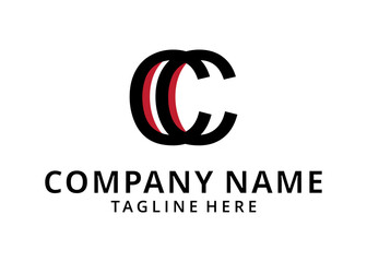 initial letter logo CC, C inside C rounded lowercase red black © Zidan