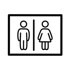 male and female icon with line design.toilet sign