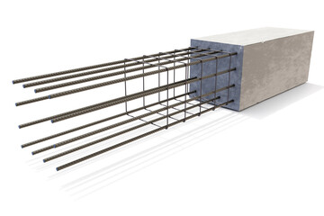 Metal reinforcement for construction and production.. 3d render.
