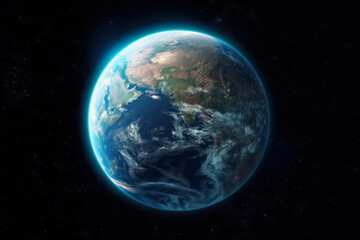 Earth from space showing earth surface. 