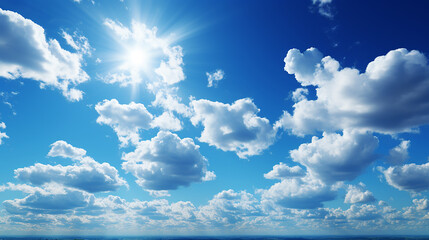 綺麗な青い空と雲、beautiful blue sky and clouds(AI)