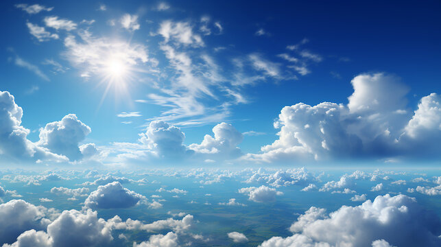 綺麗な青い空と雲、beautiful blue sky and clouds(AI)