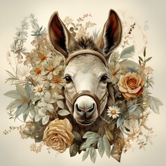 Obraz premium donkey illustration. Generative Ai