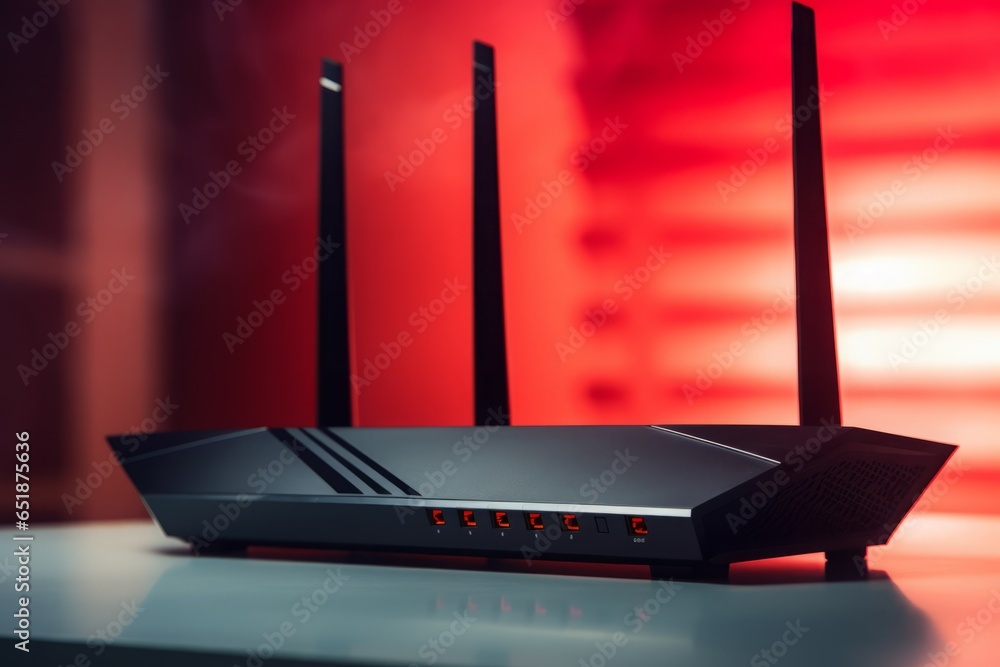 Poster wifi modern router. network speed. generate ai