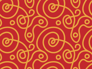 Seamless vector pattern of abstract continuous single line. One line art, geometry, wave, doodle