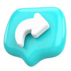 Share icon. Share button. 3D illustration.