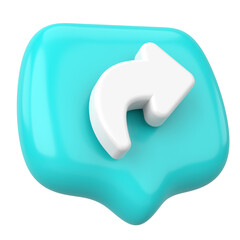 Share icon. Share button. 3D illustration.