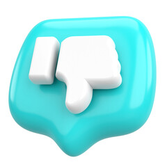 Dislike icon. Dislike button. 3D illustration.