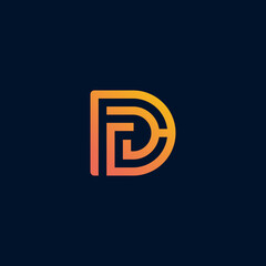 letter d with f logo design
