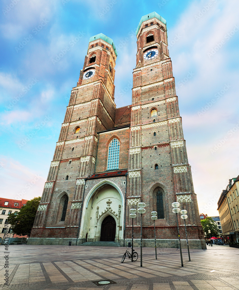 Wall mural Cathedral Frauenkirche in Munich, Germany in a beautiful summer day