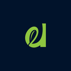 letter d with leaf logo design