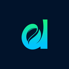 letter d with leaf logo design