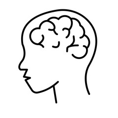 Simple human brain icon. Vector.